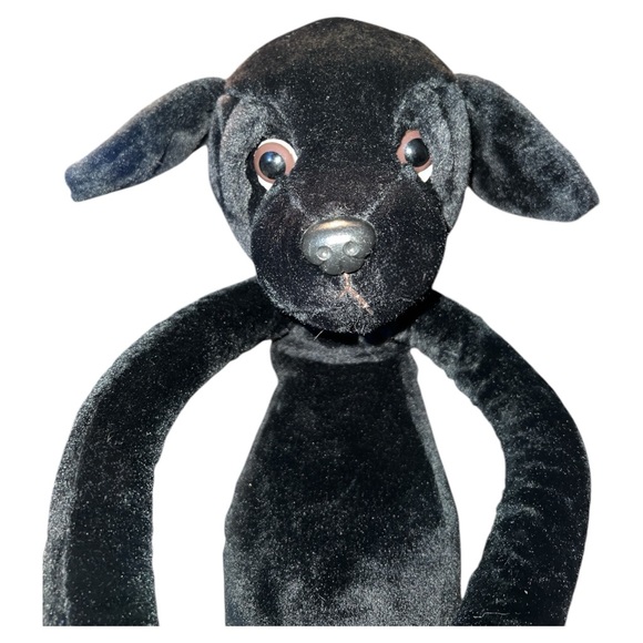 Russ Black Labrador Dog Plush Long Legs Arms Stuffed Hook And Loop Hanger 22" - Picture 2 of 8